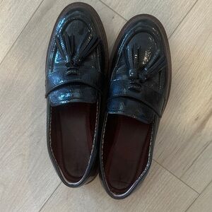 Franco Sarto Classic Black Tassel Loafers size 8